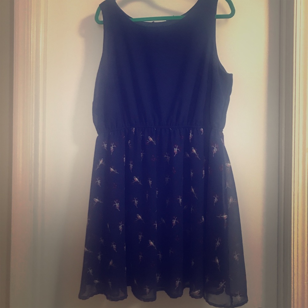 Bird Print Skater Dress